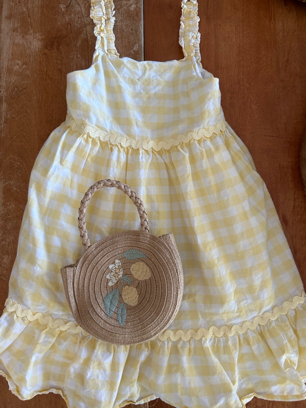 Cynthia Rowley Yellow Gingham Dress with Ric-Rac Trim